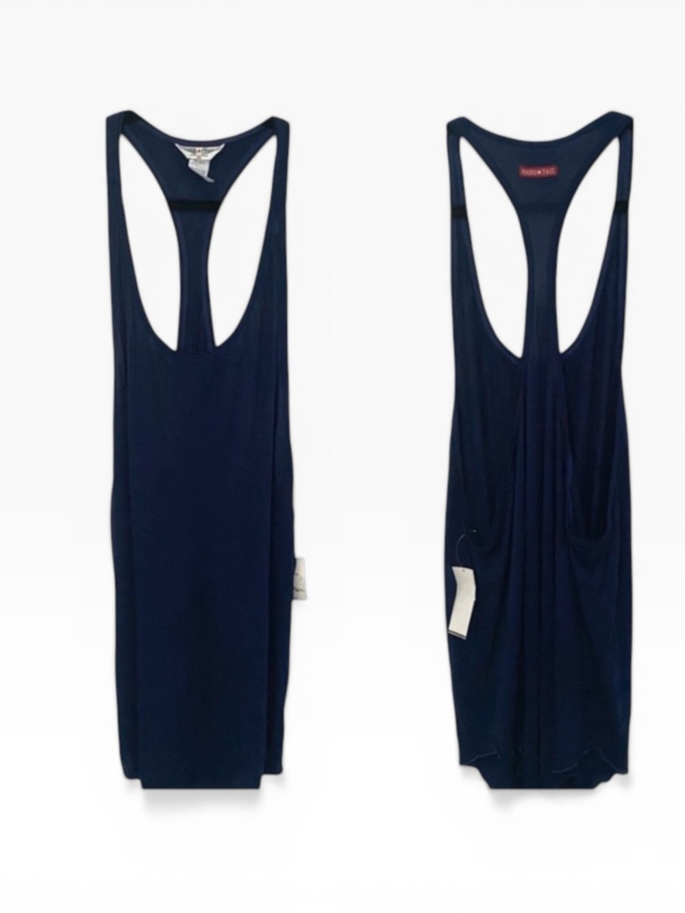 new Hard Tail ★ Sporty Racer Back Athletic Yoga Running Tank Tee ★ Navy ★ Medium - Picture 10 of 15